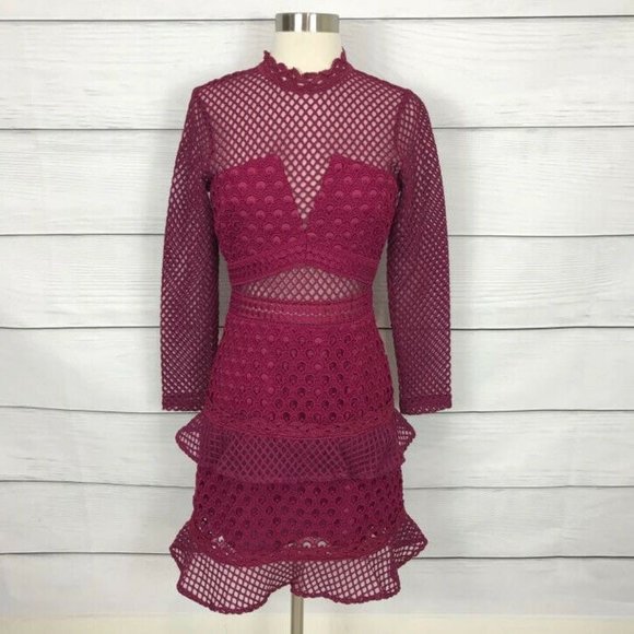 ASOS Dresses & Skirts - Asos True Decadence Maroon Lace Dress Size XS